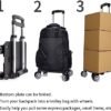 Backpack Trolley Wheeled Cart-Backpack Hand Truck with Luggage Strap,Aluminium Alloy Folding Trolley Cart for Bags Backpack Travel Luggage Cart - Image 2