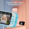 1080P Mini Kids Digital Camera Digital Video Camera for Kids Dual Lens 2.4 Inch IPS Screen Built-in Battery Cute Photo Frames Interesting Games with Neck Strap Birthday - Image 9