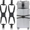 Travelkin Luggage Straps Bag Bungees for Suitcases Add a Bag, Travel Bag Bungee Belt for Luggage Carry On Bag (Black 2 Pack)