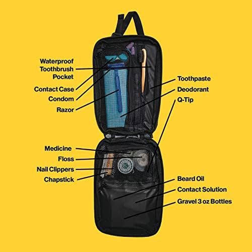 Gravel Explorer Hanging Water Resistant Travel Toiletry Bag, Shaving Kit, Makeup Bag, Dopp Kit for Men and Women - Image 2