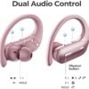 Wireless Earbuds Bluetooth 5.3 Headphones 90 Hrs Playtime Ear buds with Wireless Charging Case Power Display Over-ear Earphones with Earhooks Waterproof Stereo Headset for Android phone Workout Pink - Image 5