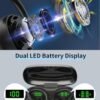 Wireless Earbuds, 60H Playback Bluetooth 5.3 Headphones,Noise Cancelling Wireless Headphones with LED Battery Display, Mics Clear Call, IPX6 Waterproof Bluetooth Earbuds for Workout Sports (BLACK) - Image 3