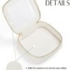 Small Cosmetic Bag for Purse Mini Makeup Bag for School Cute Clear Make Up Pouch for Travel Tiny Leather White Make Up Organizer Case for Backpack Toiletry Bag Waterproof Square Pouch with Zipper - Image 6