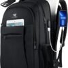 Travel Laptop Backpack, College Laptop Backpack, TSA Airline Approved Business Anti Theft Durable Computer Backpack with USB Charging Port, Water Resistant Work Bag Fits 15.6 Inch Laptop, Black