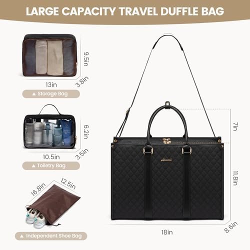 LOVEVOOK Travel Duffle Bag, Weekender Bag for Women with Toiletry Bag Carry on Overnight Bag with Laptop Compartment, Hospital Bag for Labor and Delivery, Gym Bag with Wet Pocket Shoe Bag - Image 4