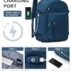 WEPOET Lightweight Travel Backpack For Women Men Carry On Backpack Flight Approved Travel Bag Personal Item Waterproof Luggage Backpack With Shoe & Laptop Compartment(Blue) - Image 5