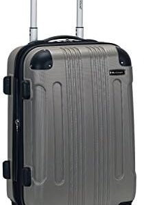 Rockland London Hardside Spinner Wheel Luggage, Silver, Carry-On 20-Inch