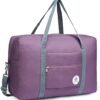 Narwey For Spirit Airlines Foldable Travel Duffel Bag Tote Carry on Luggage Sport Duffle Weekender Overnight for Women and Girls (3112 Purple ( with Shoulder Strap))