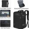 Vancropak Travel Bag, Extra Large 45L Carry on Backpack with 3 Packing Cubes Airline Approved for Men Women, Expandable Underseat Weekender Overnight Business Backpack, Gift for Travelers, Black - Image 4