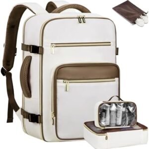 LOVEVOOK Carry On Travel Backpack For Women Flight Approved,50L TSA Personal Item Backpack for Airplanes with Thickened Back Pad,Large Daypack Fit 18.5 Inch Laptop with Toiletry Bag and Packing Cube