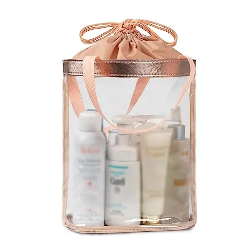 Clear Makeup Bag, Travel Toiletry Bag for Women, TSA Approved Toiletry Bag, Waterproof Clear bag Cosmetic Pouch,Transparent Makeup Organizer, Carry on Airport Airline Compliant - Image 8