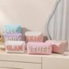 Vorey 2PCS Preppy Makeup Bag for Women Travel Toiletry Bag Chenille Letter Cosmetic Bag PU Leather Waterproof Pouch Cute Zipper Organizer, Skin and Hair - Image 4