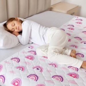 Potty Training Waterproof Bed Pad - for Night Time Bed Protector Excellent for Toilet Training & Bedwetting, Reusable Toddler Portable Mat, Can Be Used On Bed, Sofa & Travel, Absorbs Up to 1.8 litres