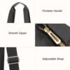 MOSISO Puffy Laptop Tote Bag, 15.6 inch Computer Bag with Front Pocket, 16 inch Large Capacity Shoulder Messenger Bag Casual Handbag Work Briefcase for Office Travel with Purse & Trolley Belt, Black - Image 5