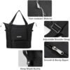 Hanke Expandable Foldable Travel Duffel Bag Collapsible Carry On Bag with Luggage Strap for Airplanes, Water Resistant Weekender Overnight Bag Fits for Men Women - Image 6