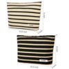 2 Pieces Makeup Bag Large Stripe Cosmetic Bag Black White Capacity Canvas Travel Toiletry Bag Organizer Cute Makeup Brushes Aesthetic Accessories Storage Bag for Women - Image 3