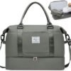 Travel Bag with Shoes Compartment,Weekender Bags for Women Travel,Carry On Duffel Overnight Bag with Trolley Sleeve & Wet Pocket,Travel tote Bag Sports Gym Bag