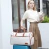 Weekender Travel overnight Bag, Duffle Bag with Shoe Compartment for Women, Carry on Bag for travel, Hospital Gym Sports Bag (White) - Image 6