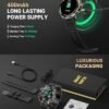 Smart Watch for Men Answer/Make Call for Android iPhone, 1.43" AMOLED HD Screen Mens Luxury Watch, 400mAh Heavy Duty Smartwatch Heart Rate Blood Oxygen Blood Pressure Sleep Monitor Pedometer, 2 Straps - Image 9
