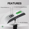 SimiAqua Luggage Scale Travel Digital, Portable Digital Suitcase Scale for Travel, Accurate and Easy Weighing, Essential Travel Accessory with LCD Display, 110 Pounds, Battery Included - Image 4