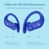 Wireless Earbuds Bluetooth Headphones 130H Playback 4-Mic HD Call IP7 Waterproof Ear Buds in Ear Sport LED Display Earphones with Earhooks for Running Workout Gym Phone Laptop TV Computer (Blue) - Image 2