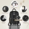 IGOLUMON Backpack for Women 15.6 Inch Laptop Backpack Work Business Backpacks Purse Waterproof Computer College Carry on Backpacks Nurse Bag Backbag 2 Sets Casual Daypack for Travel Black - Image 5
