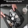 Mens Toiletry Travel Bag, Dopp kit Toiletries Bag for Men, Mens Sleek & Minimalist Designed Travel Essentials Organizer Water-resistant Shaving Bag for Toiletry Accessories, Black - Image 3