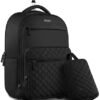 ZOMFELT Rolling Backpack for Women Men, Carry on Luggage Travel Backpack with Wheels, 17 Inch Laptop Backpack with Toiletry Bag, Wheeled Backpack for Travel Trip Business Black
