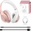 Wireless Bluetooth Headphones Over Ear 65H Playtime HiFi Stereo Headset with Microphone and 6EQ Modes Foldable Bluetooth V5.3 Headphones for Travel Smartphone Computer Laptop Rose Gold - Image 9