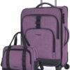 BAGSMART Expandable 20 inch Carry on Luggage Airline Approved, Lightweight Carry on Suitcase with Spinner Wheels, Family Travel Suitcase Set with Duffle Bag - Violet