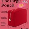 Embla Cosmetic Bag - Makeup Bag Travel Pouch, Toiletry Bags Cute Makeup Organizer, Nylon Zipper Pouches, Pink Black Coin Purse, Storage Bag Cosmetics Organizer, Make up bags Mini, Small, Large, Womens - Image 2