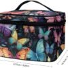 Colorful Butterfly Makeup Bag Skincare Bag Large Capacity Travel Toiletry Bag Easy to Take Can Hold Makeup Brushes Skincare with Handle for Jewelry, Lipstick, Cosmetic Box - Image 6