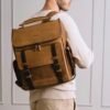 VELEZ Top Grain Leather Backpack for Men - 15.6 Inch Laptop Bag - Brown Designer Bookbag - Mens Vintage Business Travel Casual Computer Shoulder Bags - Image 2