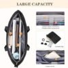 MOSISO Puffy Laptop Tote Bag, 15.6 inch Computer Bag with Front Pocket, 16 inch Large Capacity Shoulder Messenger Bag Casual Handbag Work Briefcase for Office Travel with Purse & Trolley Belt, Black - Image 2