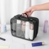 TSA Approved Toiletry Bag, Clear Travel Bag for Liquids Toiletries, Makeup Cosmetic Bag Organizer, Carry on Travel Accessories Essentials, Large Size, Black - Image 7