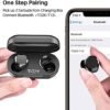 TOZO T12 (Large Ergonomic Edition) Wireless Earbuds Bluetooth 5.3 Headphones Premium Sound Performance Touch Control LED Digital Display Wireless Charging Case Earphones Dark Black - Image 2