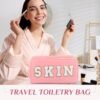 Remerry 4 Pcs Nylon Cosmetic Bag Travel Organizer Chenille Letter Makeup Pouch Zipper Preppy Waterproof Hair Bag Toiletry Pouch for Women Girls(Pink) - Image 5
