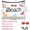 Weewooday Beach Cosmetic Bag for Women Funny Beach Makeup Bag Gifts Beach Accessories Travel Organizer Summer Cotton Case Pouch for Gifts(6 Pieces) - Image 2