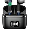 Wireless Earbuds Bluetooth Headphones 5.3 Bass Stereo Earphones, 40H Playtime Ear Buds with LED Power Display, Bluetooth Earbud with Noise Cancelling Mic IPX7 Waterproof Earbuds for iOS Android