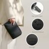 Travel Portable Storage Pouch Bag Case Accessories Organizer Compatible with MacBook Laptop Charger, Mouse, Cables, Hub, Power Adapter, Power Bank, Toiletries, Cosmetics, Personal Items-Black - Image 2