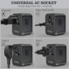 Universal Travel Adapter, Ortiny International Plug Adapter 4 USB A 1 USB C Ports, European Travel Power Adapto All-in-one Travel Charger Outlet Converter for Europe UK AUS Japan Covers 200+Countries - Image 2