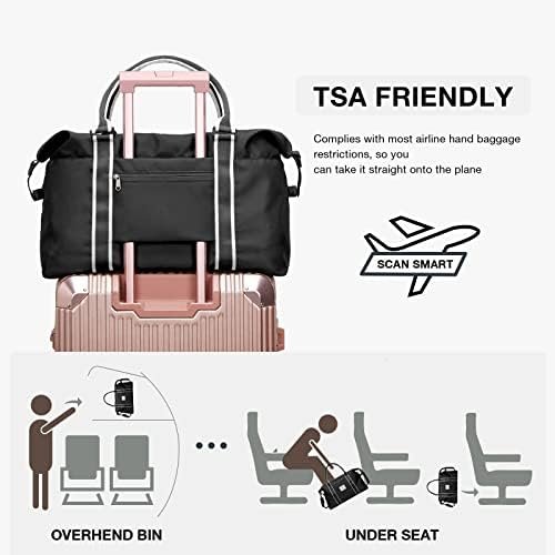 VECAVE Weekender Bags for Women,Carry on Bag,Overnight Bag with Trolley Sleeve,Sports Tote Gym Bag,Travel bag for Women… - Image 4