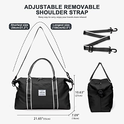 VECAVE Weekender Bags for Women,Carry on Bag,Overnight Bag with Trolley Sleeve,Sports Tote Gym Bag,Travel bag for Women… - Image 2