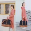 Women Travel Tote Overnight Weekender Carry On Bag With Luggage Sleeve and Shoes Compartmet - Image 2