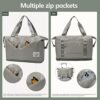 FIORETTO Womens Expandable Travel Bag Duffle Bag with Laptop Compartment, Water Resistant Gym Bag Weekend Bag Overnight Hospital Bag Holdall with Wet Pocket Grey - Image 5