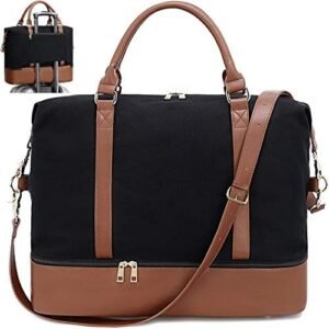 Women Travel Tote Overnight Weekender Carry On Bag With Luggage Sleeve and Shoes Compartmet