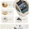 Duffle Bag, Weekender Bags for Women Travel Tote Bags Carry on Bags for Airplanes Overnight Hospital Bag Beige - Image 3