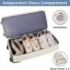 ETRONIK Rolling Duffle Bag with Wheels, 21-inch Flight Approved Travel Duffle Bag with Wet Pocket & Shoe Compartment, Carry On Luggage 22x14x9 Airline Approved, Beige - Image 5