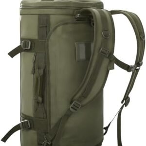 MIER Large Duffel Backpack Sports Gym Bag with Shoe Compartment, Heavy Duty and Water Resistant, Dark Green, 60L