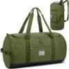 Lyweem 60L Duffle Bag for Men, Large Travel Duffel Bag for Women Lightweight Weekender Overnight Bag with Shoes Compartment Multifunctional Sports Gym Bags, Green